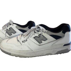 Men’s New Balance 550 Sneakers — White/Gray/Black, Size 14